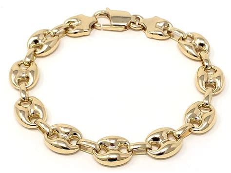 14k gold gucci bracelet|Gucci puffed mariner chain.